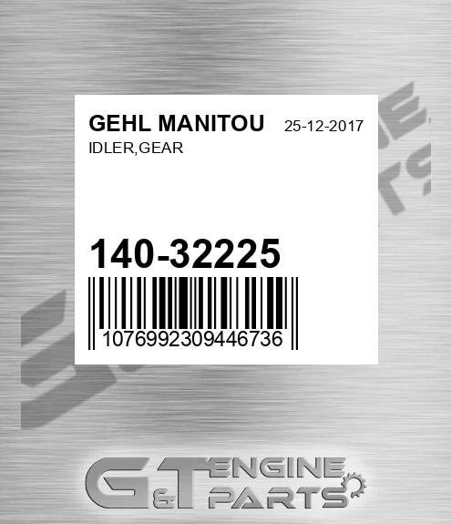 140-32225 Idler,gear for GEHL MANITOU