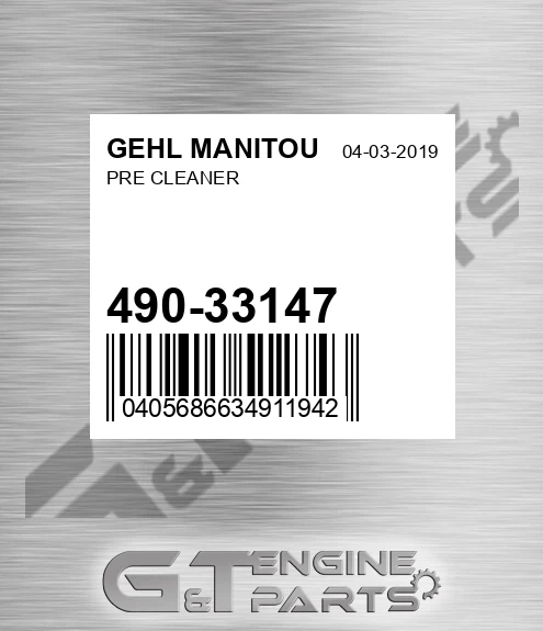 490-33147 Pre Cleaner for GEHL MANITOU