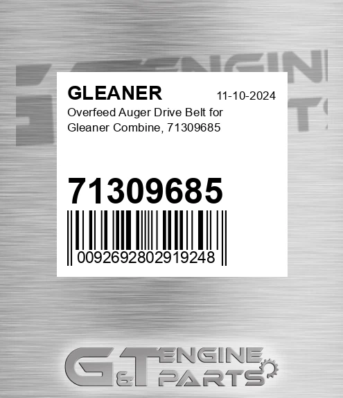 71309685 GLEANER Overfeed Auger Drive Belt For Gleaner Combine,