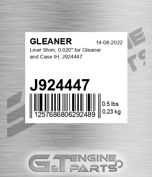 J924447 Liner Shim, 0.020" For And Case Ih,