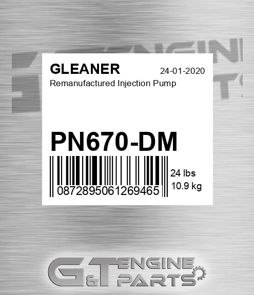PN670-DM Remanufactured Injection Pump