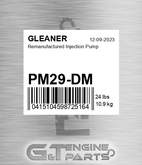PM29-DM Remanufactured Injection Pump