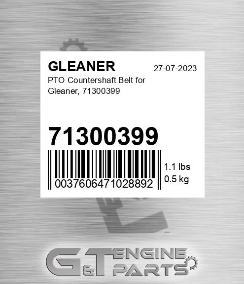 71300399 GLEANER Pto Countershaft Belt For Gleaner,