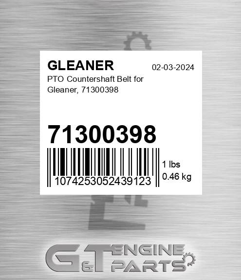 71300398 GLEANER Pto Countershaft Belt For Gleaner,