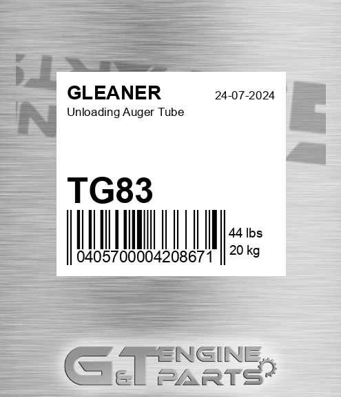 TG83 Unloading Auger Tube