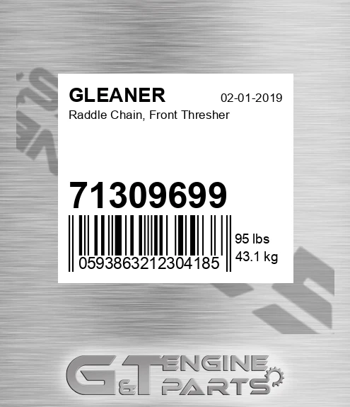 71309699 GLEANER Raddle Chain, Front Thresher