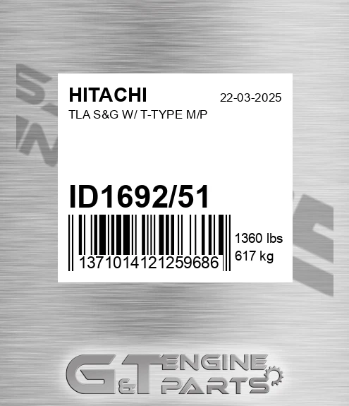 ID1692/51 Tla S&g W/ T-type M/p