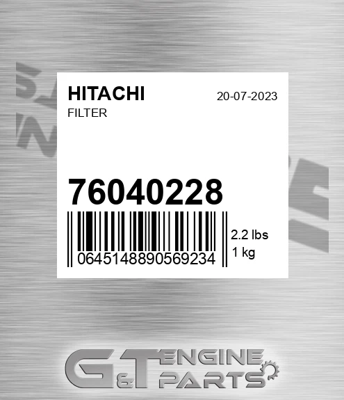 76040228 HITACHI Filter