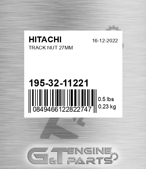 195-32-11221 Track Nut 27mm