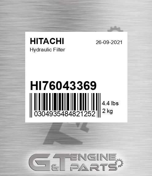 HI76043369 Hydraulic Filter for HITACHI
