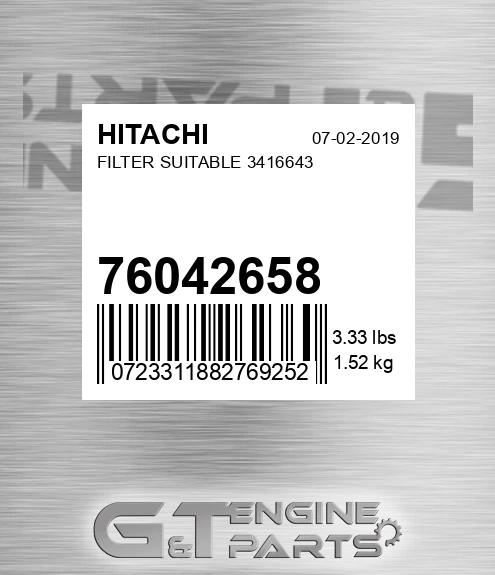 76042658 Filter Suitable 3416643