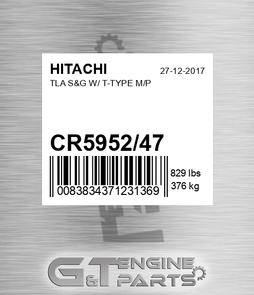 CR5952/47 Tla S&g W/ T-type M/p