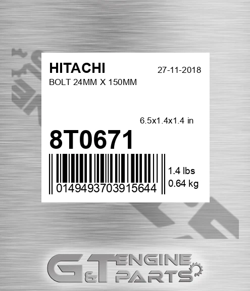 8T0671 Bolt 24mm X 150mm