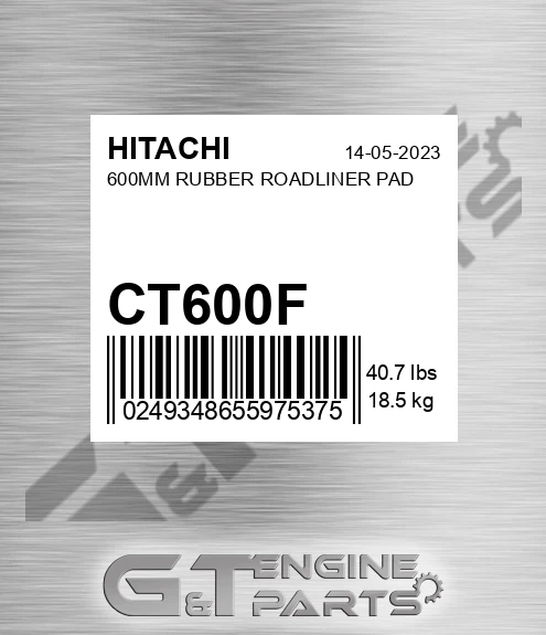 CT600F 600mm Rubber Roadliner Pad