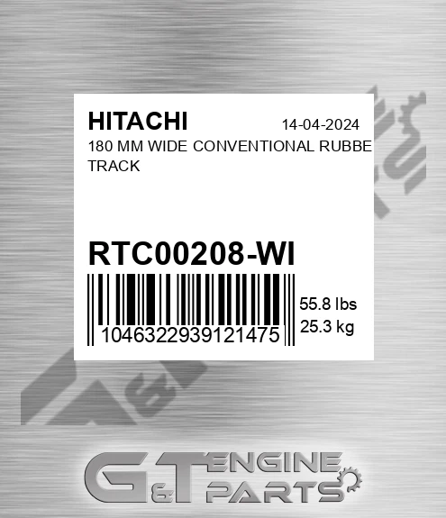 RTC00208-WI 180 Mm Wide Conventional Rubber Track