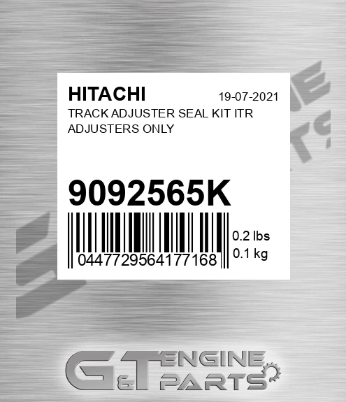 9092565K Track Adjuster Seal Kit Itr Adjusters Only for HITACHI