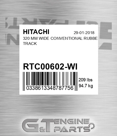 RTC00602-WI 320 Mm Wide Conventional Rubber Track