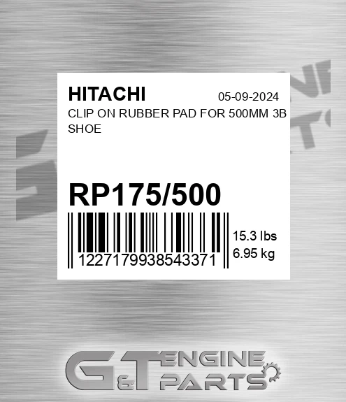 RP175/500 Clip On Rubber Pad For 500mm 3b Shoe
