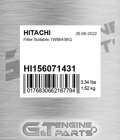 HI156071431 Filter Suitable 1w8845bq for HITACHI