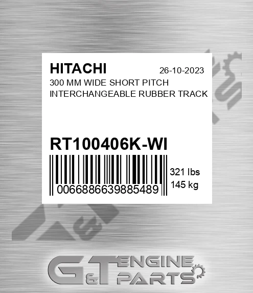 RT100406K-WI 300 Mm Wide Short Pitch Interchangeable Rubber Track