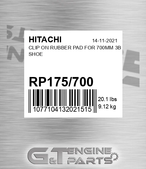 RP175/700 Clip On Rubber Pad For 700mm 3b Shoe