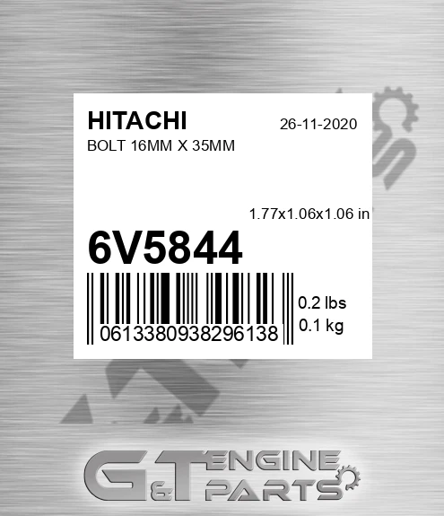 6V5844 Bolt 16mm X 35mm