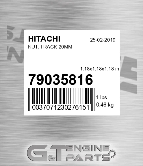 79035816 Nut, Track 20mm