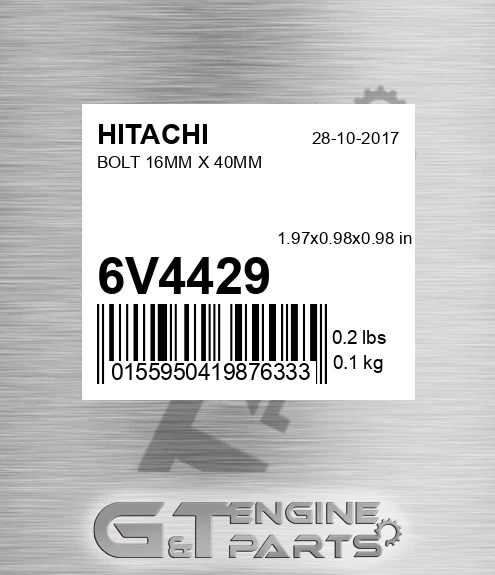 6V4429 Bolt 16mm X 40mm