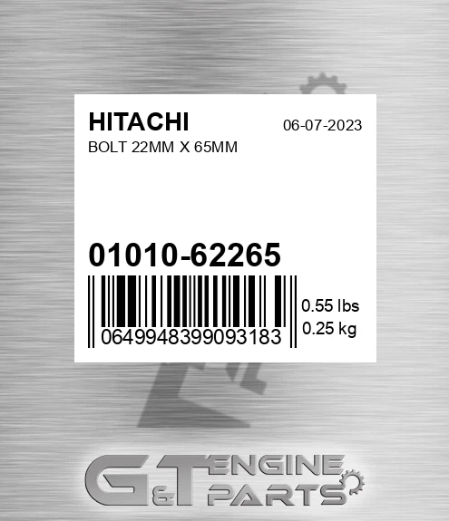 01010-62265 Bolt 22mm X 65mm