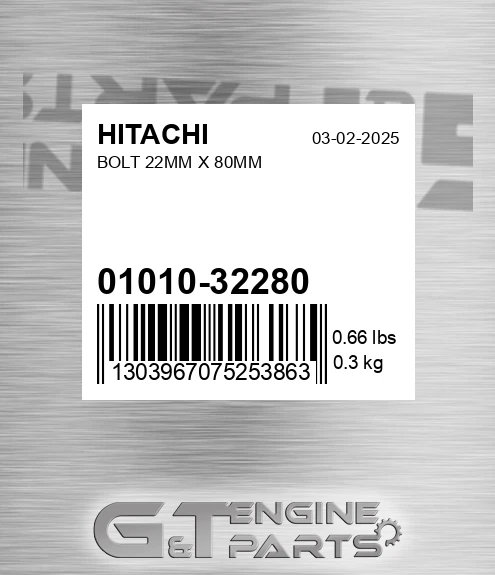 01010-32280 Bolt 22mm X 80mm