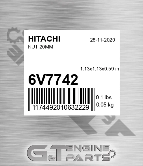 6V7742 Nut 20mm