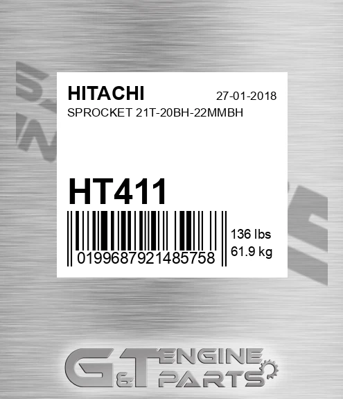HT411 Sprocket 21t-20bh-22mmbh