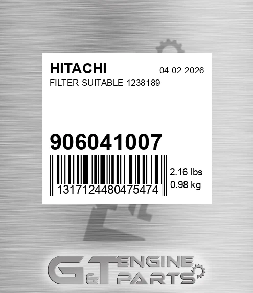906041007 Filter Suitable 1238189