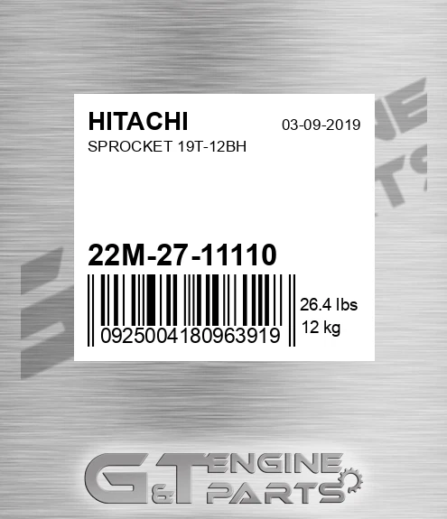 22M-27-11110 Sprocket 19t-12bh