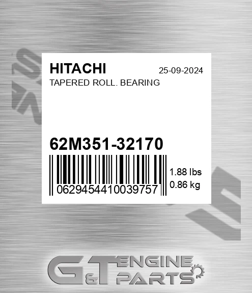 62M351-32170 Tapered Roll. Bearing