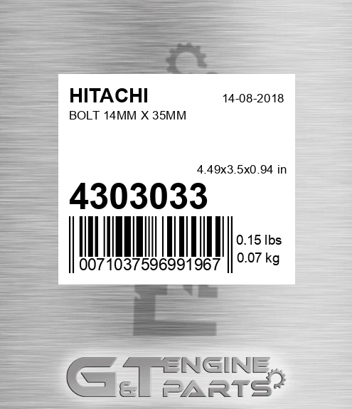 4303033 Bolt 14mm X 35mm