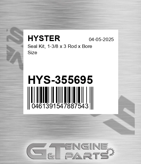 HYS-355695 Seal Kit, 1-3/8 X 3 Rod X Bore Size