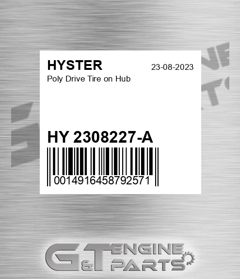 HY 2308227-A Poly Drive Tire On Hub