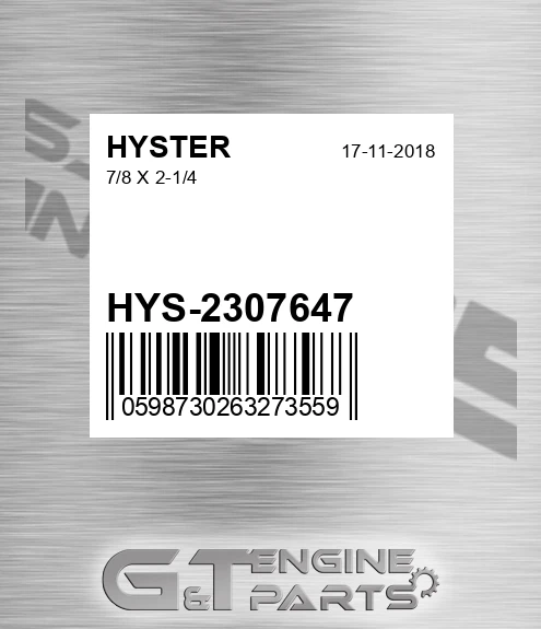 HYS-2307647 7/8 X 2-1/4