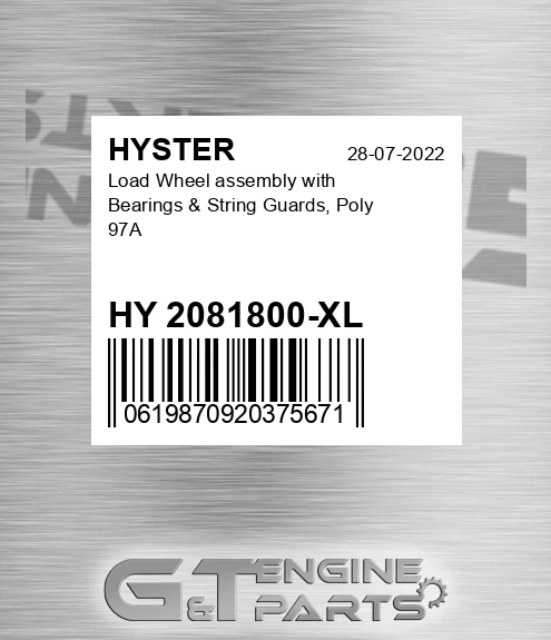HY 2081800-XL Load Wheel Assembly With Bearings & String Guards, Poly 97a