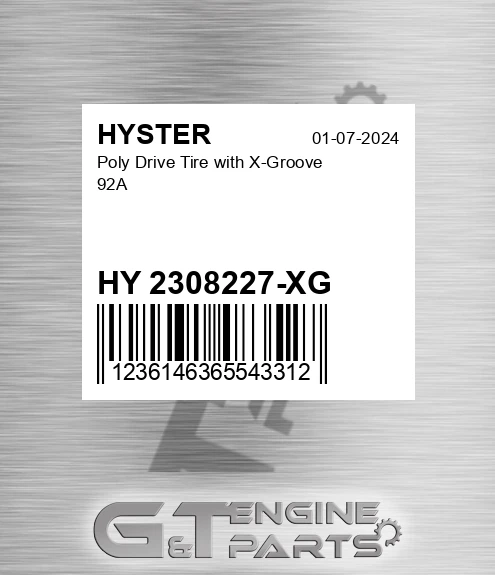 HY 2308227-XG Poly Drive Tire With X-groove 92a