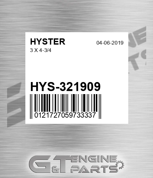 HYS-321909 3 X 4-3/4