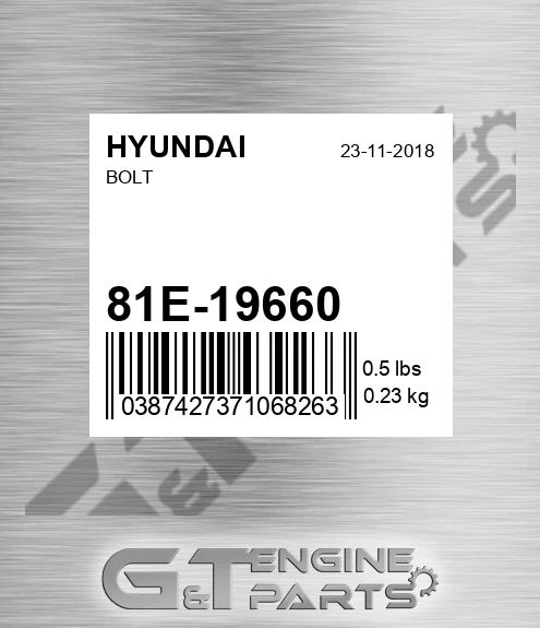 81E-19660 Bolt for HYUNDAI