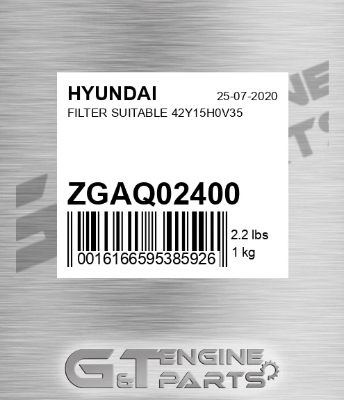 ZGAQ-02400 Filter Suitable 42y15h0v35