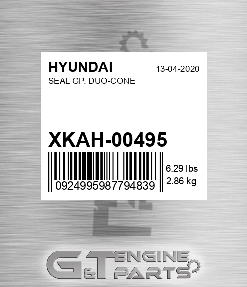 XKAH-00495 Seal Gp. Duo-cone for HYUNDAI