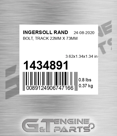 1434891 Bolt, Track 22mm X 73mm