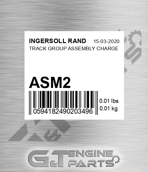 ASM2 INGERSOLL RAND Track Group Assembly Charge