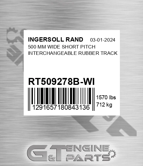RT509278B-WI 500 Mm Wide Short Pitch Interchangeable Rubber Track