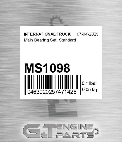 MS1098 Main Bearing Set, Standard
