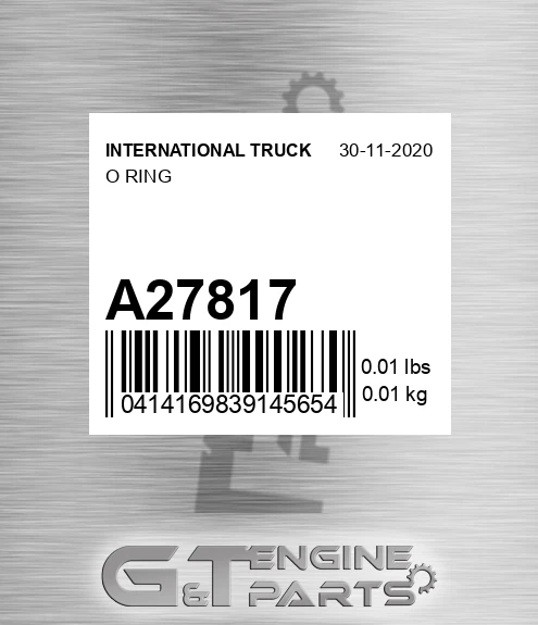 A27817 INTERNATIONAL TRUCK O Ring